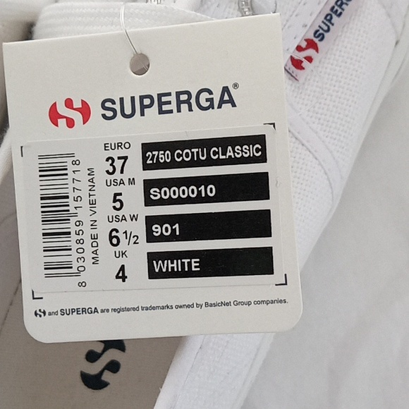 White classic canvas sneakers by SUPERGA sz 6.5 - Picture 7 of 7